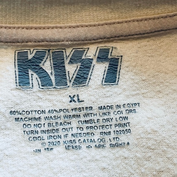 Kiss Band Distressed Letter Graphic Animal Print Sweatshirt - Picture 4 of 4